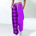 thumbnail image 4 of Funicet Pants for Women,Women Fashion Color Blocked Printed Drawstring Pants, 4 of 5