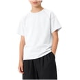 thumbnail image 3 of Mgmyaa Summer Boys & Girls Tops Kids Dry-Fit T-Shirts Solid Black Short Sleeve Crew Neck Ventilated Boys & Girls Tops Activewear Tees for Ages 3-15, 3 of 7