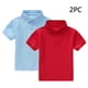thumbnail image 2 of Odeerbi Chicos Niñas 2 Pack Camisas de Manga Corta Color Sólido Botón Casual Abajo Uniforme Escolar Tops Para 1-13 Años, 2 of 9