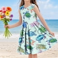 thumbnail image 2 of AUNVITO Girls Sleeveless Tank Dress Round Neck Print Casual Summer Dress, 2 of 6