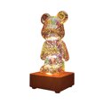 thumbnail image 4 of Lámpara de oso de fuegos artificiales Luz de noche decorativa de oso colorido, lámpara de mesa de vidrio Variable 8 colores Luz de noche de oso Regalo de San Valentín para ella o él, 4 of 5