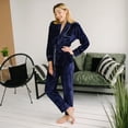 thumbnail image 1 of Ropa de casa para mujer Camisón de manga larga Traje de terciopelo dorado Cárdigan grueso y cálido, 1 of 6