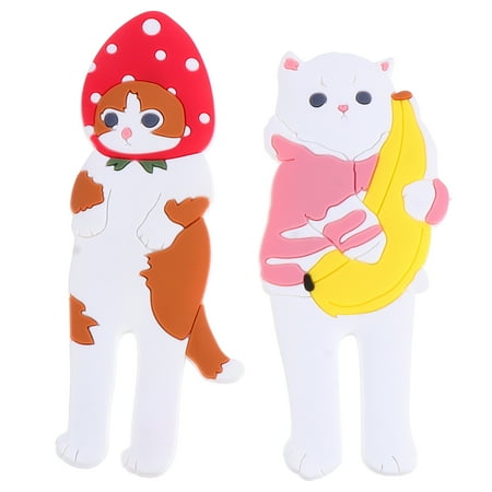 

2Pcs Fridge Magnet Hooks Decorative Household Adorable Cartoon Magnetic Hooks