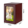 thumbnail image 3 of Wuztai Photo Frame Wood Memorial Pet Urn Cremation Box, MDF Pet Ashes Container Holds 30 Cubic Inches, Dog Cat Memorial Keepsake Brown, 3 of 6