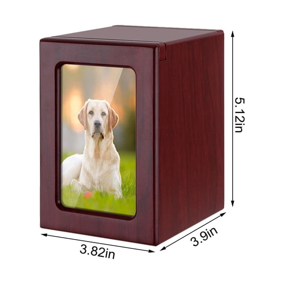 PuSpu Pet Supplies Photo Frame Wood Memorial Pet Urn-Pet Cremation Box,pet Urns, Holds Up To 30 Cubi-c Inches Of Ashes - Cremation Urn For, Dog
