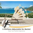 thumbnail image 4 of 2-Piece Rattan Patio Folding Chaise Lounge, 5-Position Adjustable Backrest Outdoor Lounge Chair with Cushion and Pillow for Poolside, Backyard, Deck, Porch, Beige, 4 of 6