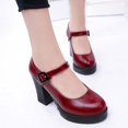 thumbnail image 3 of Pmwrun Zapatos de mujer con tacones, zapatos de plataforma para mujer, zapatos de primavera y verano con hebilla y punta redonda, 3 of 4