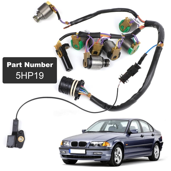Remanufactured Woudy 7PCS Transmission Solenoids Kit w/Harness 5HP19 for 2001-2006 BMW 330i 330Ci