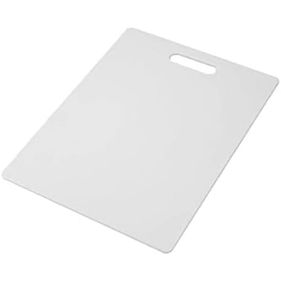 Large Cutting Board, Dishwasher- Safe Plastic Chopping Board for Kitchen with Easy Grip Handle, 11-inch by 14-inch, White