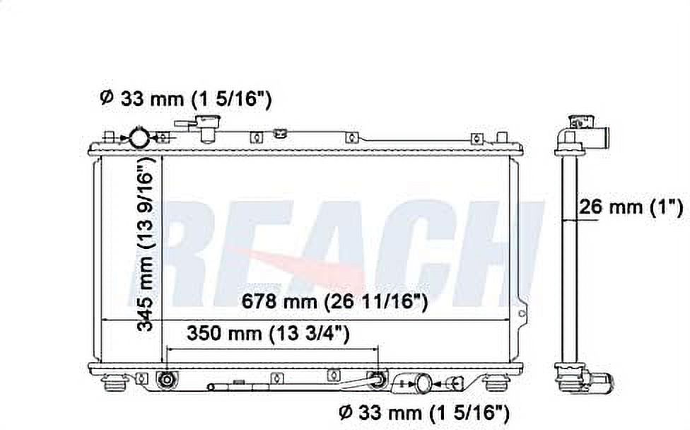 REACH Radiator 41-2269 for 98-01 Kia Sephia; 00-04 Kia Spectra