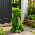 thumbnail image 3 of Lifelike Flocked Dog Resin Sculpture - Garden Entrance Decor, Cute Animal Statue for Yard & Patio, Durable Resin Craft for Outdoor Home Decoration, Green, 8.66*6.3*13.39in, 3 of 8