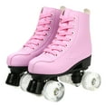 thumbnail image 5 of JUANYU Pink Roller Skates for Women and Girls, Light up 4 Wheels Kids Skates,Youth 4/Women's 4.5/Men's 4, 5 of 7