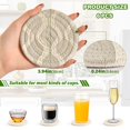 thumbnail image 2 of Yayeee 6 PCS Drink Coasters with Holder Set Woven Absorbent Round Tabletop Hot Pad, Light Gray Pattern, 2 of 7