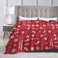 thumbnail image 5 of ZNDUO Lightweight Microfiber Bed Blanket, Christmas Deer Seamless Pattern Super Soft Flannel Cozy Throw Blankets, 50"x40", 5 of 8