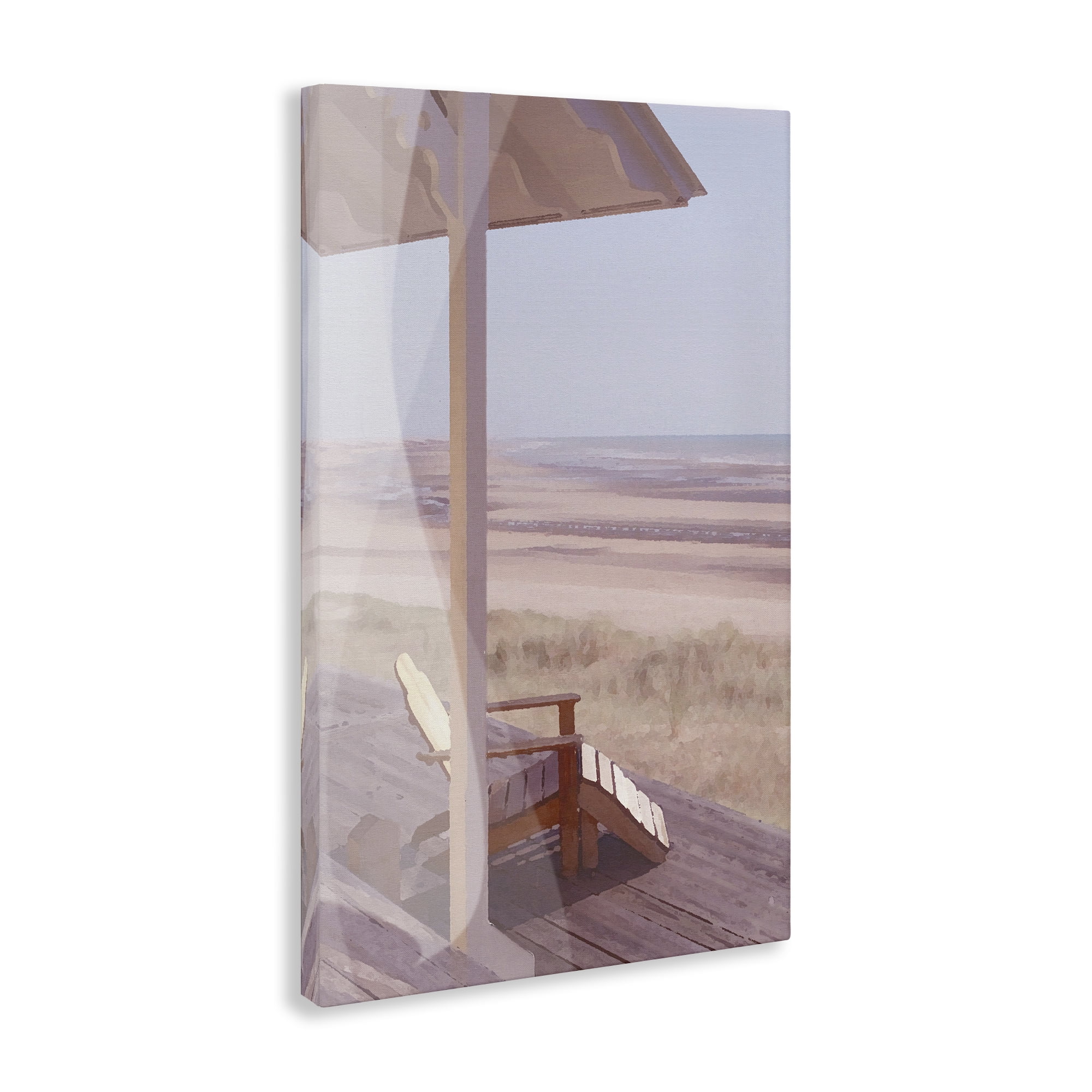 Stupell Industries Hamptons Beach House Landscape Painting Gallery Wrapped Canvas Art Print Wall Art, 30 x 45