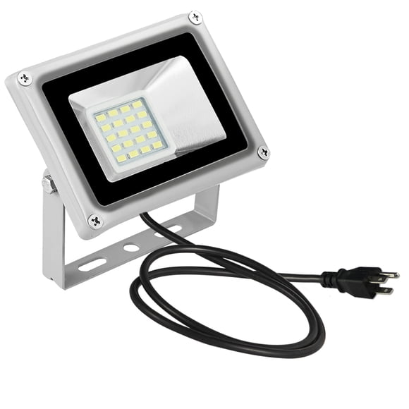 Homaapack 20W LED Flood Light, 2835 Lamp Beads Super Bright Work Light with Plug, 6000K Cold White, IP65 Waterproof Outdoor Work Lights for Garage, Playground, Basketball Court, Yard(6 Pack)