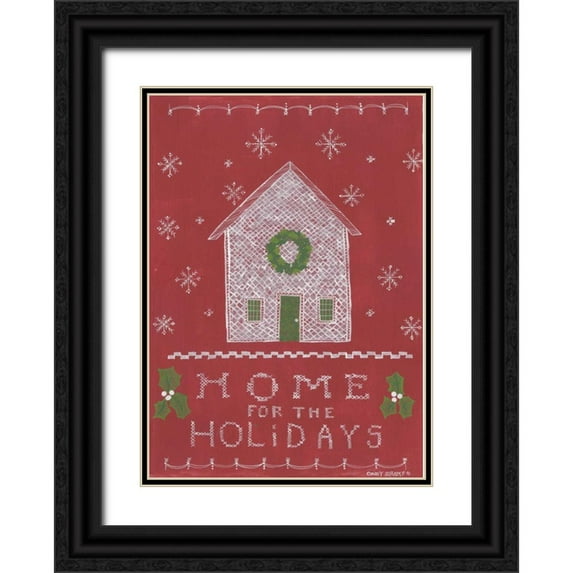 Shamp, Cindy 11x14 Black Ornate Wood Framed with Double Matting Museum Art Print Titled - Home for the Holidays