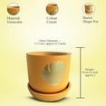 thumbnail image 5 of tinyshrub 5 Inch Leafy Print Yellow Barrel Shape Pot for Plants, Indoor Plant Pots with Drainage Holes Terra Cotta Flower Pot Sturdy, Lightweight & Durable for Home, Kitchen, Balcony & Office, 5 of 5