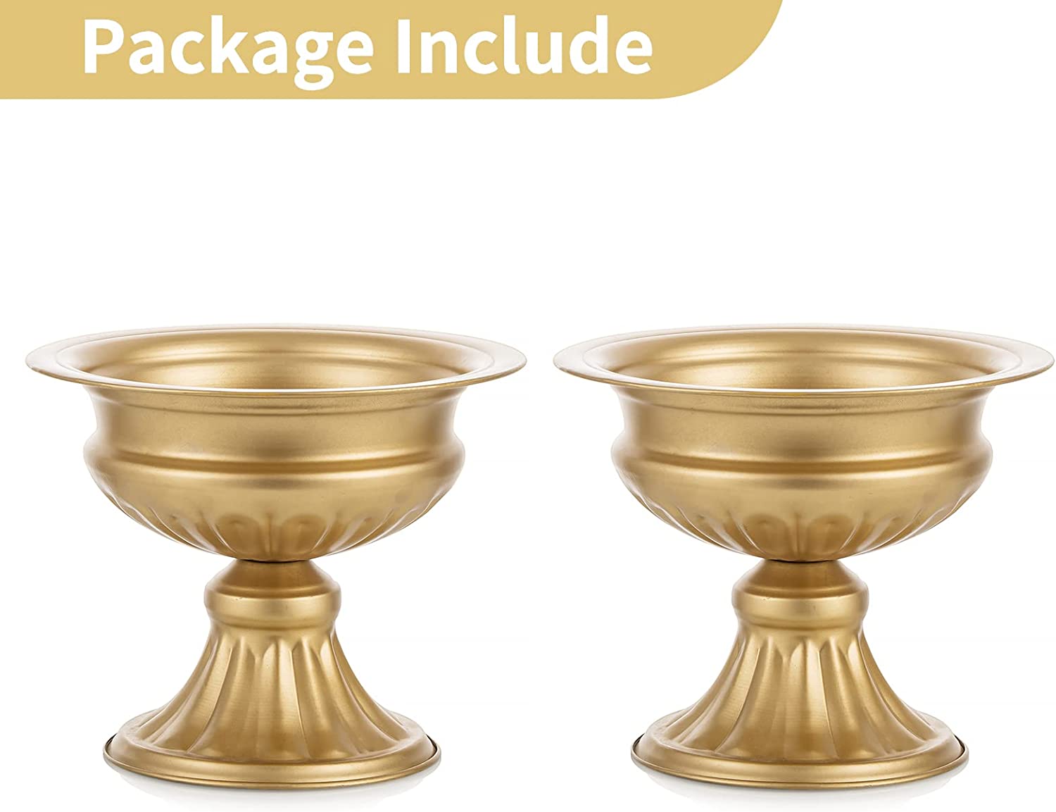 NUPTIO Distressed Gold Compote Vases - Set Of 10 Small Pedestal Bowls For Wedding & Home Centerpieces