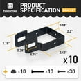 thumbnail image 3 of Fencer Wire Heavy Duty Garden Fence Bracket Set, 10 Pieces Metal Steel Connectors for Post and Panel Connection, Accessories of Metal Fencing Border, 3 of 9