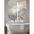 thumbnail image 5 of Marble Grey Sheer Curtains 72 Inch Length 2 Panels Set for Living Room/Bedroom, Modern Gold Luxury Neutral Texture Semi Curtain Sheers Drapes Rod Pocket Curtains Window Treatment Set 52''x72''x2, 5 of 7