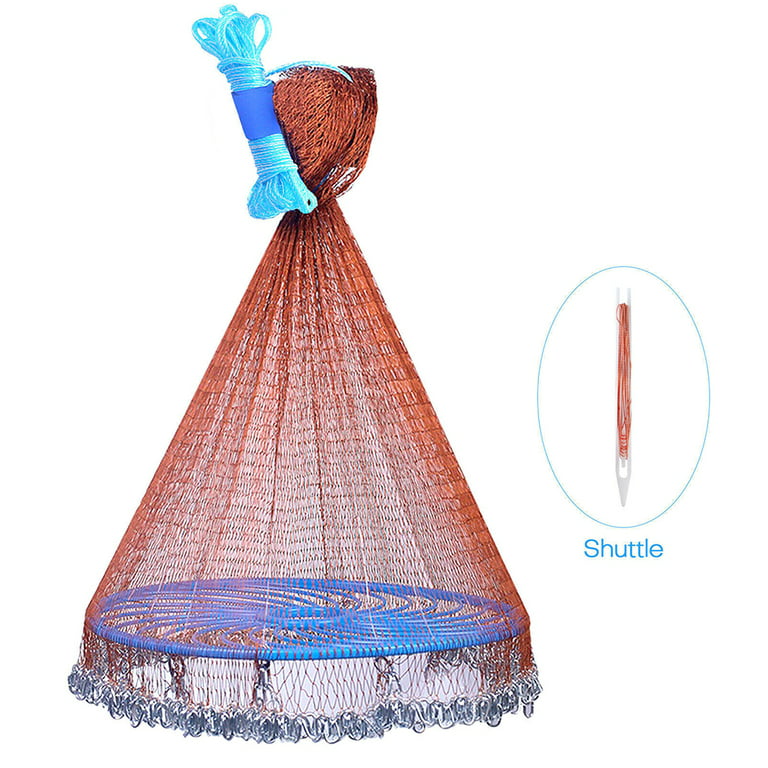 Saltwater Fishing Cast Net For Bait Trap 8ft/10ft/12ft/14ft Easy Throw Sink  Fast