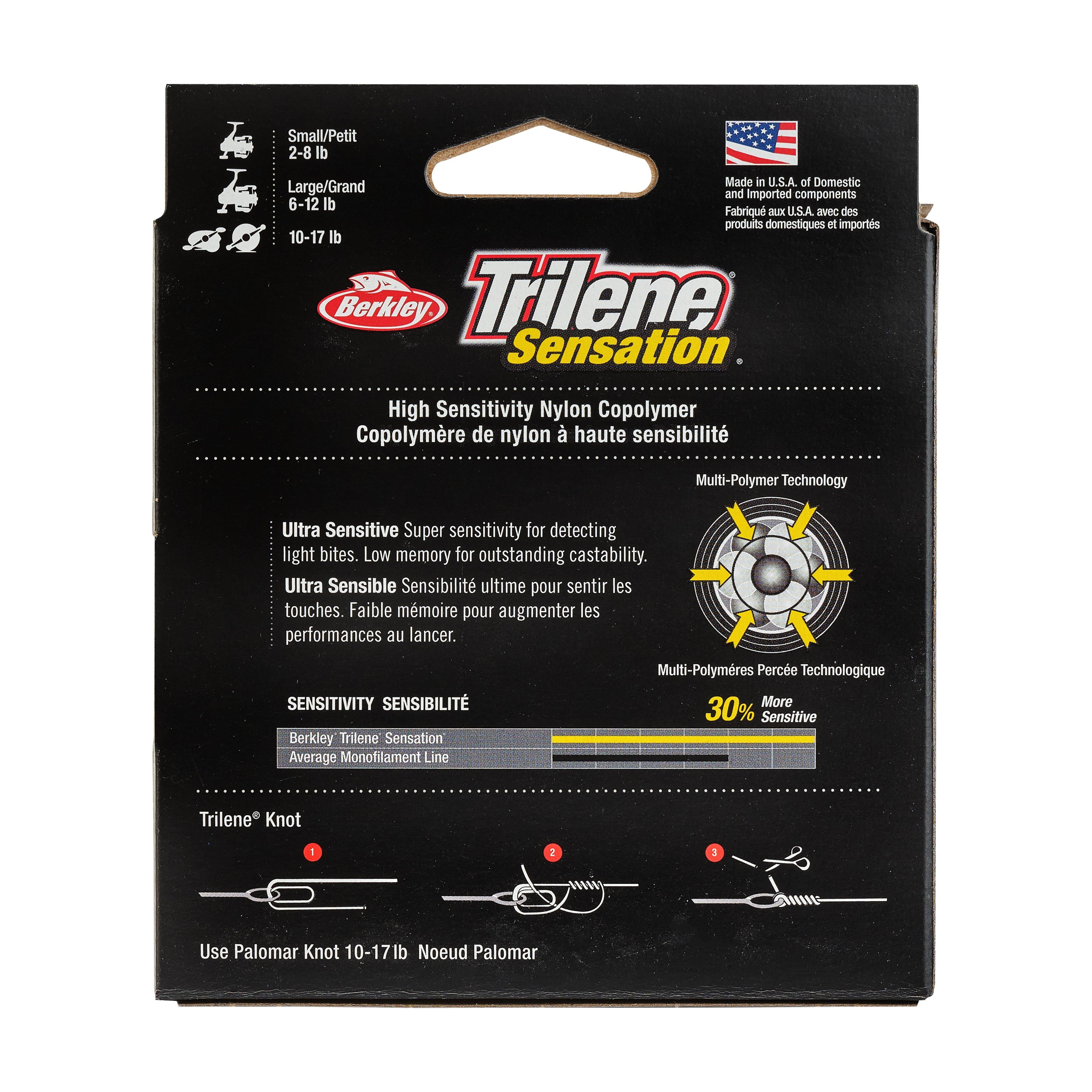 Berkley Trilene® Sensation® Monofilament Fishing Line, Clear, 17 lb Test Strength, 300 yd