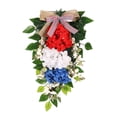 thumbnail image 2 of Ouuluon wall decor 4th of july decorations Flower Hanging Sign for Front Door, Independence Day Decoration Floral Wall Hanger for Party Home Decor, 2 of 9