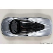 McLaren Speedtail Supernova Silver Metallic with Black Top and Suitcase Accessories 1/18 Model Car by Autoart