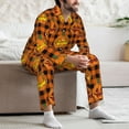 thumbnail image 6 of Halloween Costumes Mens Pajamas Set, halloween pumpkin plaid Halloween Pajamas Button Down Long Sleeve Loungewear Halloween Sleepwear Pjs sets for Men, 6 of 7
