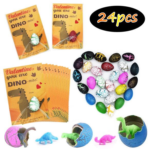 HLONK Valentine‘s Day Gifts for Kids 24 Pack Cards with Stars Plastic Crystal Gift Exchange for Boys Girls Toddler Classroom School Valentine‘s Day Party