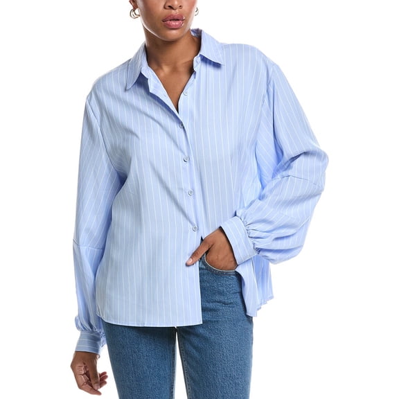 ESTELLINA womens Stripe Top, l, Blue