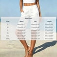 thumbnail image 3 of Women's 100% Cotton Elastic Waist Shorts with Pockets, Casual Solid Knee Length, Summer Beach Walking Shorts, Womens | VerBelle,White L, 3 of 7