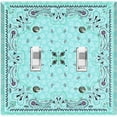 thumbnail image 1 of Metal Light Switch Plate Cover Teal Paisley Bandana Spotted Tile Pattern TIL084, 1 of 1