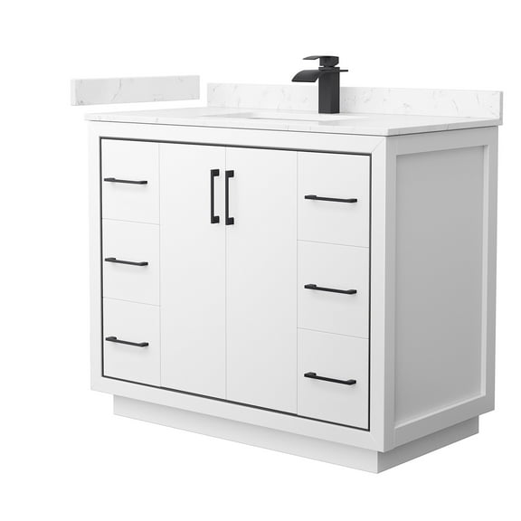 Wyndham Collection Wcf1111-42S-Vca-Mxx Icon 42" Free Standing Single Basin Vanity Set -