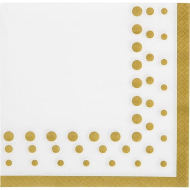 Creative Converting Sparkle and Shine Gold Paper Lunch Luncheon Napkins, 6.5" x 6.5"