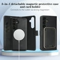 thumbnail image 7 of Allytechgroup 3 In 1 Samsung Galaxy S25 Case with Detachable Wallet & Card Holder, Compatible with Mag-safe PU Leather Folio Cover RFID Protection Phone Case for Samsung Galaxy S25,Black, 7 of 7