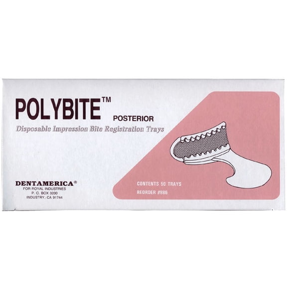Dentamerica 886 Impression Posterior Polybite Tray (Pack of 50)
