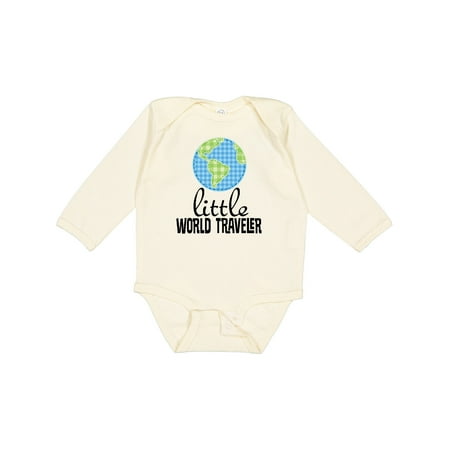 

Inktastic Little World Traveler Gift Baby Boy or Baby Girl Long Sleeve Bodysuit