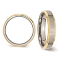 thumbnail image 4 of Ladies Beveled Edge Stainless Steel 5mm Wedding Band with Yellow Plating, 4 of 4