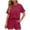 Hot Pink, variant on Fsgntruao 2 Piece Set for Women Summer Casual Shorts Sets Short Sleeve Sweatsuit Beach Vacation Outfits with Pocket