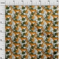 thumbnail image 3 of oneOoneCottonCambricOrangeFabricTropicalLeafWithAnimalQuiltingSuppliesPrintSewingFabricByTheYard42InchWide, 3 of 4