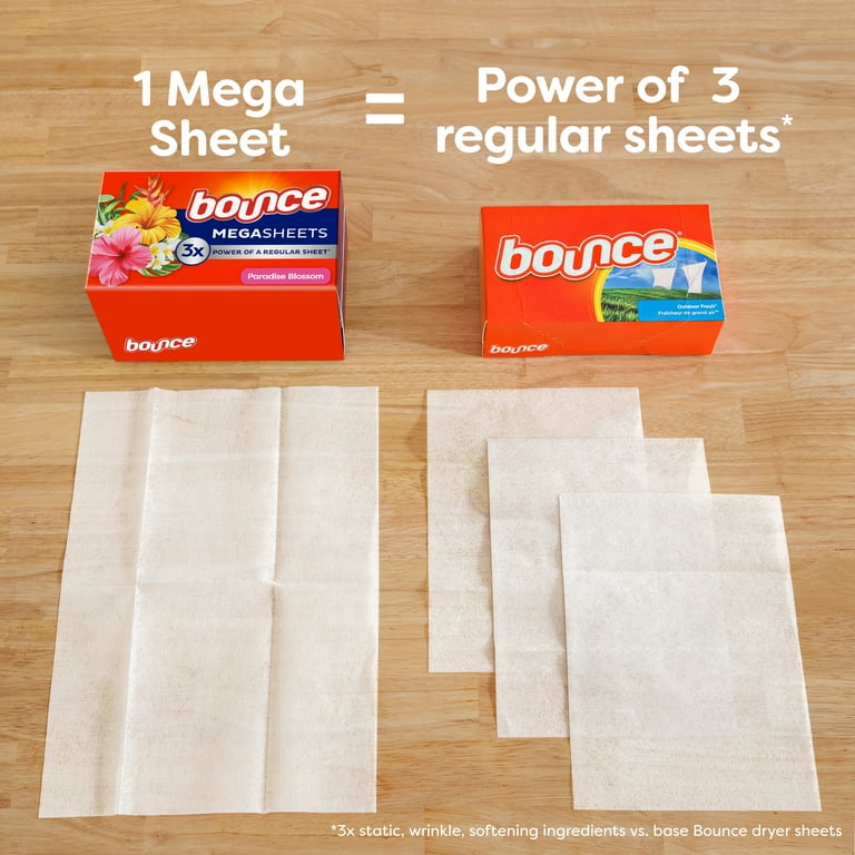 Bounce Mega Dryer Sheets, 180 Ct, Long Lasting Freshness, Outdoor
