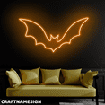 thumbnail image 3 of Craftnamesign Bat Neon Light For Bar Pub Decor, Bat For Halloween Wall Sign, 3 of 5