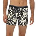 thumbnail image 2 of Cauagu Abstract Cat Faces Pattern Print Men's Boxer Briefs, Funny & Cute Underwear Elastic Waistband Briefs Ideal Gift for Men,1-Pack, 2 of 7