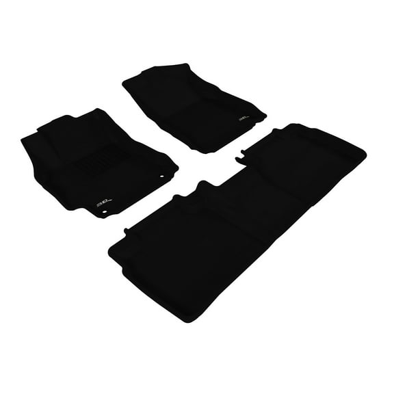 3D MAXpider L1TY08601509 Complete Set Custom Fit All-Weather Floor Mat for Select Toyota Camry Models - Kagu Rubber (Black)