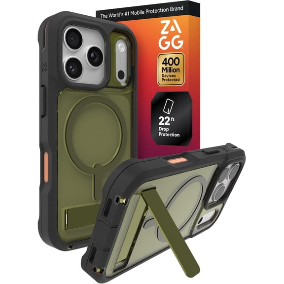 Funda ZAGG Rainier para iPhone 17 Pro con Soporte, Protección contra Caídas de 7 m y MagSafe