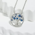 thumbnail image 1 of Zhuge Collar con colgante de árbol de la vida para hombres y mujeres, collar con árbol de la vida natural hueco con diamantes de agua (azul), 1 of 4