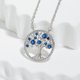 thumbnail image 1 of Zhuge Collar con colgante de árbol de la vida para hombres y mujeres, collar con árbol de la vida natural hueco con diamantes de agua (azul), 1 of 4