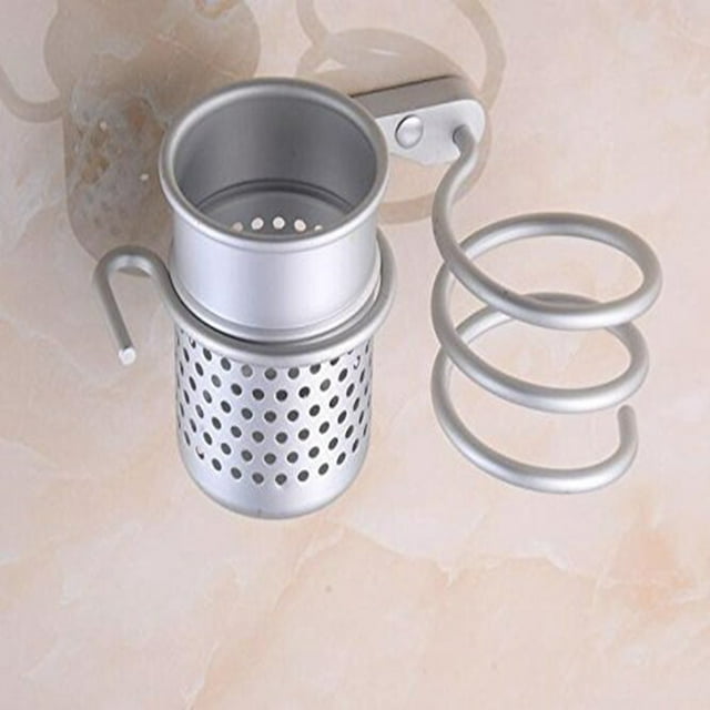 Soporte para secador de pelo Soporte para secador de pelo de acero inoxidable para colgar en la pared Blanco Alta capacidad de carga